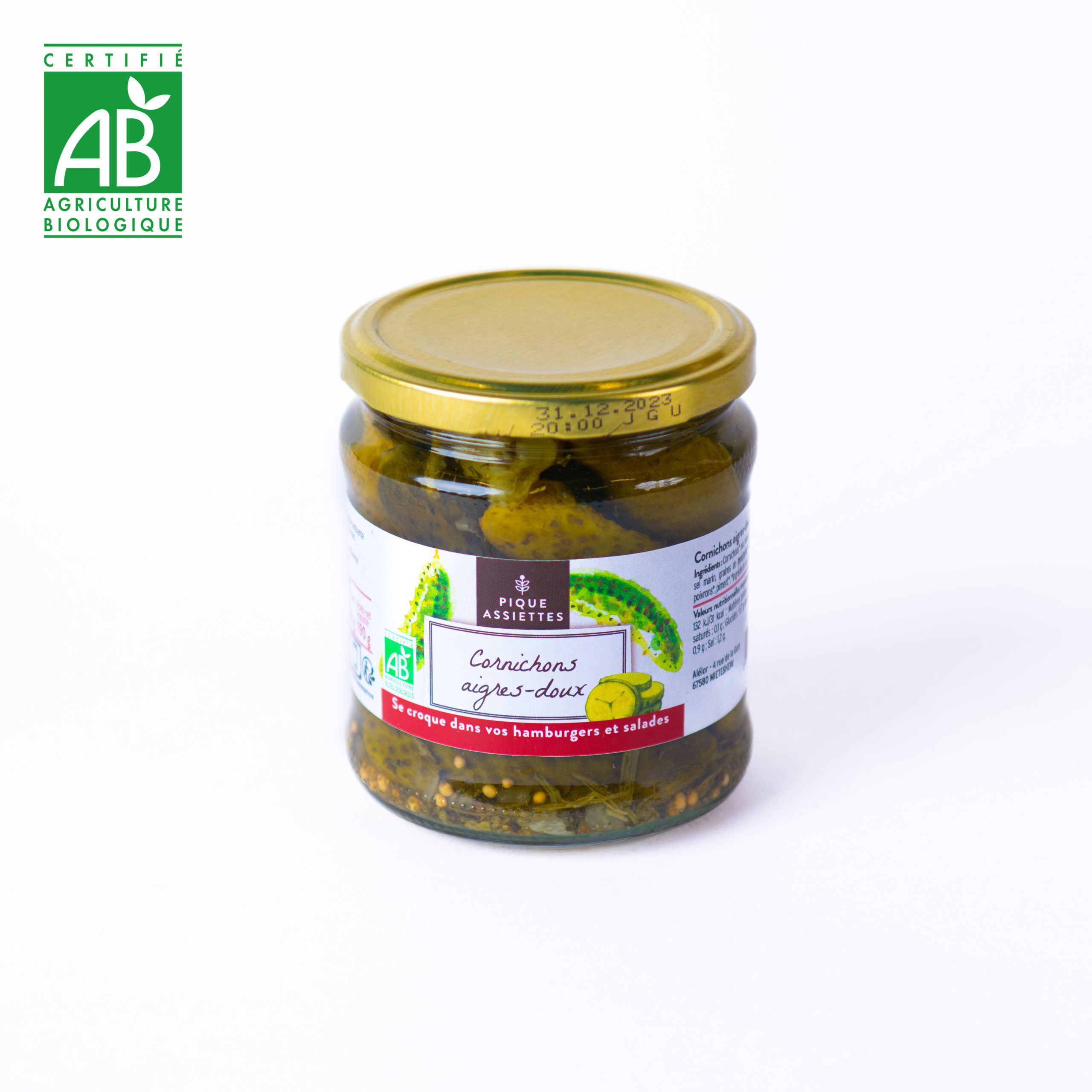 Cornichon aigre doux 350gr Jardin de Marthe Commandez vos Fruits